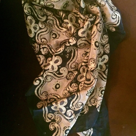 Echo silk black gold square scarf from Henri Bendel New York OS - Picture 4 of 4